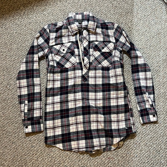 EDDIE BAUER HALF ZIP FLANNEL - Picture 3 of 4